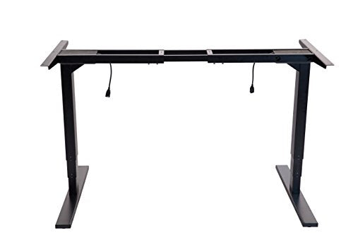 Lihidesk LJ202 Electric Height Adjustable Standing Desk Frame Only/Sit Stand - Dual Motors Electric Motorized Desk Base with LCD Digital Memory Keyboad, 3 Segments (Black)