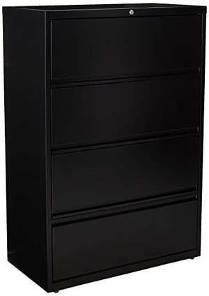 Lorell LLR43511 Receding Lateral File with Roll Out Sleeves, Black