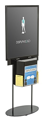 Displays2go LSBST2BKBK Double Sided Poster Stand with Locking Ballot Box, Floor Standing, Black