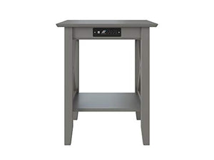 Atlantic Furniture Lexi Printer Stand with Charging Station, Grey