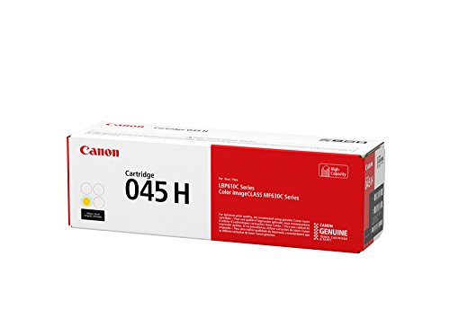 Canon Genuine Toner, Cartridge 045 Yellow, High Capacity (1243C001), 1 Pack, for Canon Color imageCLASS MF634Cdw, MF632Cdw, LBP612Cdw Laser Printers