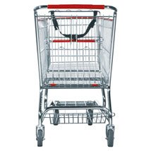 Store Shopping Cart Jumbo Grocery Cart with Child Seat & Belt, Extra Tough Steel, Deluxe Trolley - 38"H x 37