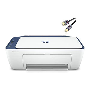 HP DeskJet 2742 Series All-in-One Color Inkjet Printer I Print Copy Scan I Wireless USB Connectivity I Mobile Printing I Up to 4800 x 1200 DPI Up to 7 ISO PPM I Blue Steel + Printer Cable
