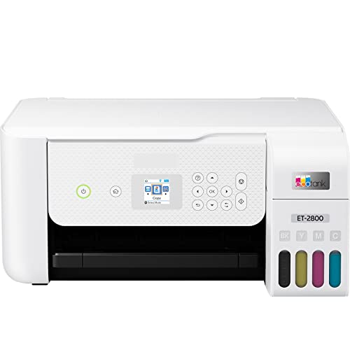 Epson EcoTank 2800 Series All-in-One Color Inkjet Cartridge-Free Supertank Printer I Print Copy Scan I Wireless Connectivity I Mobile Printing I Print Up to 10 ISO PPM I 1.44" Color LCD