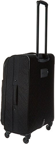 Vera Bradley Women's Softside Rolling Suitcase Luggage, Black, 22" Carry On