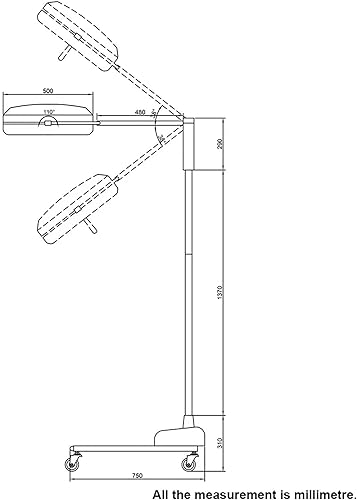 ZGOOD Floor-Standing Shadowless Operating Lamp Surgical Mobile Examination Light - Halogen Bulbs