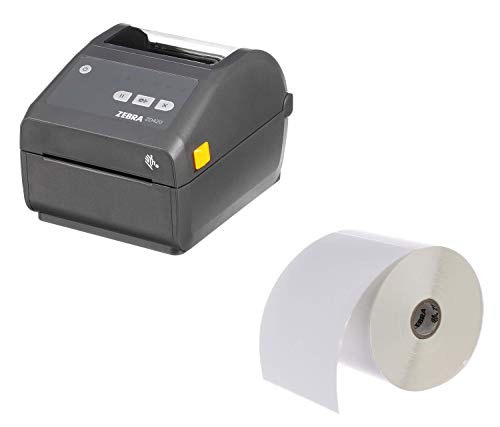 Zebra ZD420 Direct Thermal Printer Plus 4 x 6 in Z-Perform 2000D Permanent Adhesive Labels Print Width of 4 in Ethernet and USB Connectivity