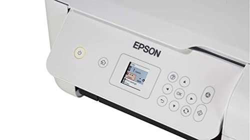 Epson EcoTank ET-27 20 Series Wireless All-in-One Color Supertank Inkjet Printer Print Copy Scan Mobile Printing Voice-Activated Print 1.44" Screen High-Speed USB White