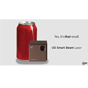 UO Smart Beam Laser, CES Awarded Portable Mini Projector, 1280x720HD, Focus Free Class 1 Laser, Wireless 2 hrs, Built in Speaker, MIRRORING Smartphone, Tablet, HDMI pc, Laptop, Video Game, Apple TV
