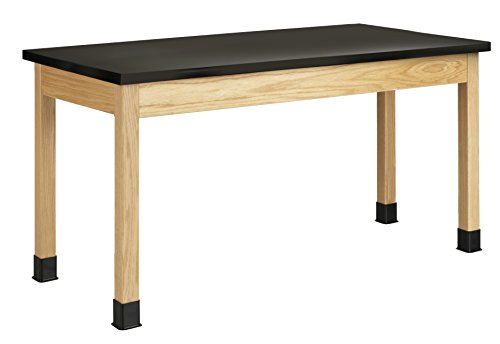 Diversified Woodcrafts P7142K30N - 30"x60" - 30" High, Plain Apron Laboratory Table, Red Oak Legs & Apron, ChemGuard Top, Made in USA
