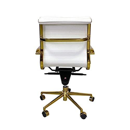 UsmAsk Executive Office Chair - White Swivel Mid Back Managerial Desk Chair