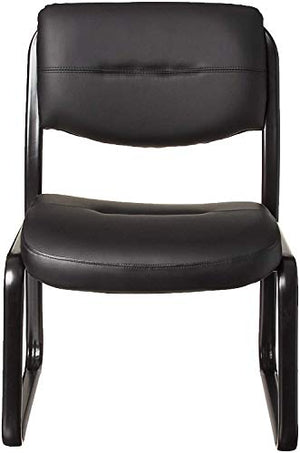 Boss Office Products Leather Sled Base Side Chair in Black, Set of 4