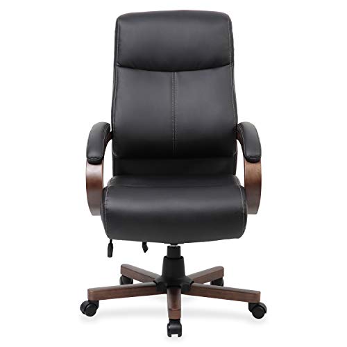 Lorell 69533 Executive Chair, 47" x 27" x 31", Black, Walnut