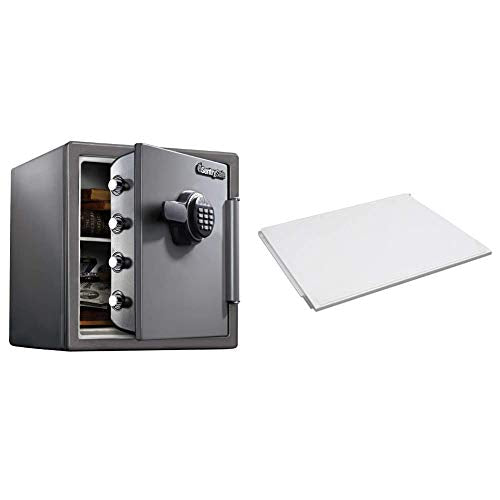 SentrySafe SF123ES Fireproof Safe with Digital Keypad 1.23 Cubic Feet, Black & 903 Shelf Accessory, for SFW082 and SFW123 Fire Safes , White