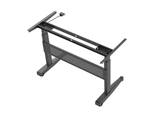 Monoprice Height Adjustable Gas-Lift Sit-Stand Desk Frame - 5 Feet Wide - Black | Mobile and Versatile, Easy to use, Smooth and Quiet - Workstream Collection