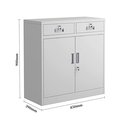 KIZQYN Metal 2-Drawer Lateral File Cabinet, White, 33.4" L×35.4" H×15.3" D