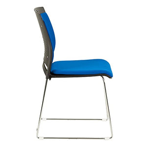 Norwood Commercial Furniture Chrome Sled Base Stack Chair, Brilliant Blue