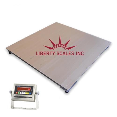 Liberty Scales NTEP Certified Washdown Floor Scale | Stainless Steel Indicator | 48" x 48" | 5000 lbs Capacity
