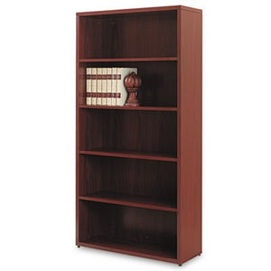 HON 10500 Series Bookcase, 5 Shelves, 36w x 13-1/8d x 71h, Mahogany