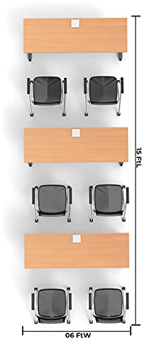 Team Tables 6 Person Folding Training Meeting Seminar Classroom Table with Power+USB Outlet