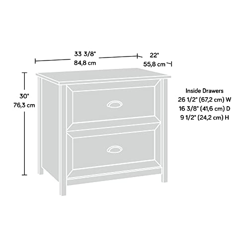 Sauder County Line Lateral File Cabinet, Soft White Finish, L: 33.39" x W: 21.97" x H: 30.04