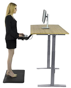 Rise UP Dual Motor Electric Standing Desk 60x30" Bamboo Desktop Premium Ergonomic Adjustable Height sit Stand up Home Office Computer Desk Table Motorized Powered Modern Furniture Small Standup