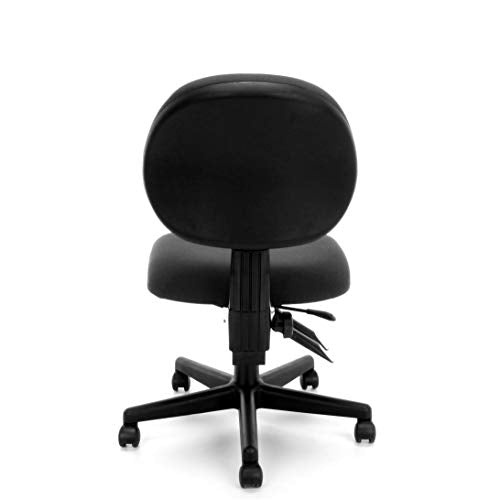 OFM 24-Hour Upholstered Multi-Adjustable Armless Task Chair, Black