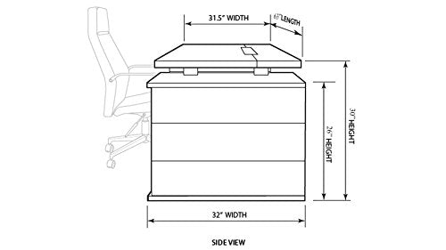 Ford Executive Modern Desk with Filing Cabinets - Black Oak Finish
