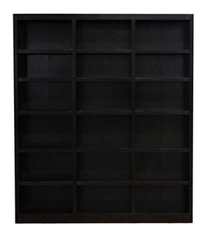 Concepts In Wood 84" Tall Triple Wide Wood Bookcase in Chocolate Espresso