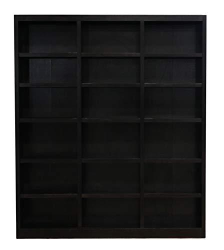 Concepts In Wood 84" Tall Triple Wide Wood Bookcase in Chocolate Espresso