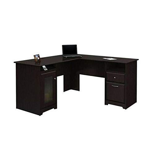 2 Piece Office Set with Filing Cabinet and Desk in Espresso Oak-Home office furniture sets-Computer desk-Home office desks-Desk with drawers-Storage cabinet-Home office desk-Home office furniture set