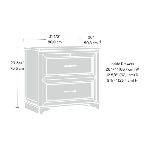 Sauder Rollingwood Lateral File Cabinet, Brushed Oak Finish, 31.5" x 20.0" x 29.76