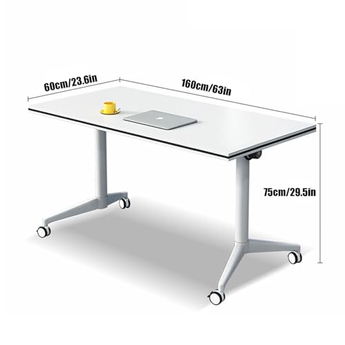 Generic Foldable Conference Table with Silent Wheels - 62.9" x 23.6" x 29.5