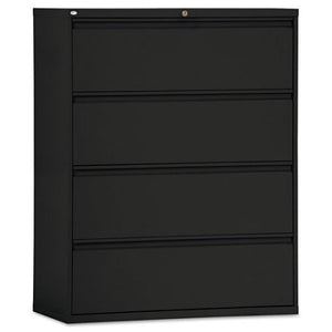4 Large Drawers File Cabinet, Holds Legal and Letter Size Documents, Organizer, Storage, Removable Lock, Home Office, Work, Furniture, Black Color