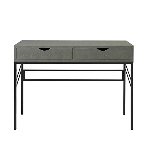 Walker Edison 2 Drawer Modern Wood and Metal Computer Writing Desk Home Office Workstation Small 44 Inch, Grey
