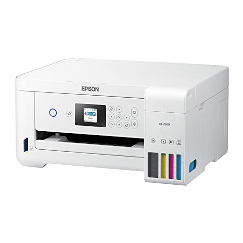 Epson Premium EcoTank 2760 All-in-One Color Inkjet Cartridge-Free Supertank Printer I Print Copy Scan I Wireless I Mobile Printing I Auto Duplex Printing I 1.44" Color LCD I Print Up to 10.5 ISO ppm