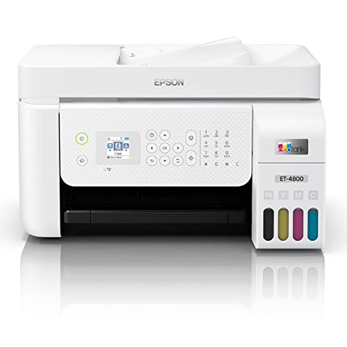 Epson Premium EcoTank 4800 Series All-in-One Color Inkjet Printer I Print Copy Scan Fax I Wireless Ethernet USB I Mobile & Voice-Activated Printing I 30-Sheet ADF I Print Up to 10 ppm I 1.44" LCD