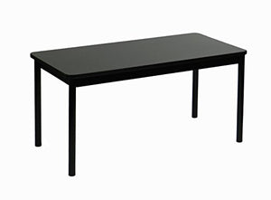 Correll 36"x72" Office & Utility Work Table, Black Granite Laminate, Black Frame