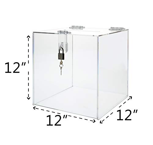 Marketing Holders Lot of 6 Clear Acrylic Counter Top 12x12 Locking Ballot Box