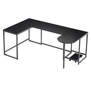 Merax U-Shaped Computer, Industrial Corner Writing CPU Stand, Gaming Table Workstation Home Office Desk, 78.7" L x 47" W x 30.1" H, Black