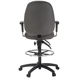 Harwick 6058C-D-BK Extra Tall Ergonomic Drafting Chair, Black Fabric