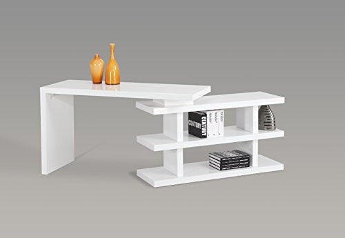 Chintaly Imports 6915 Motion Home Office Desk, White