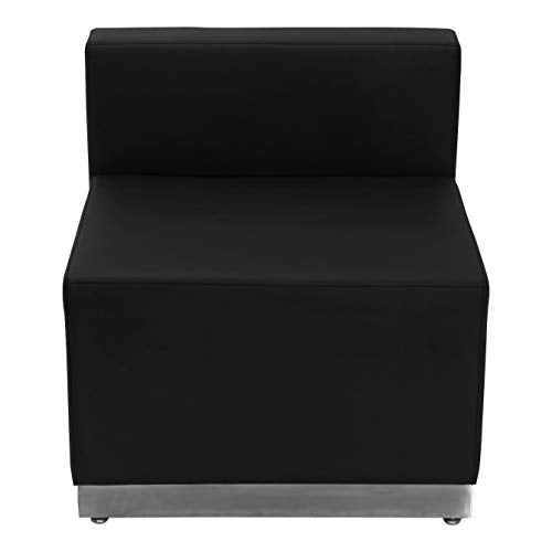 BizChair Black LeatherSoft Reception Configuration, 8 Pieces