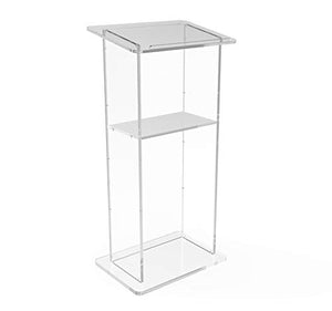 FixtureDisplays Clear Acrylic Lucite Podium Pulpit Lectern 45" Tall 1803-2