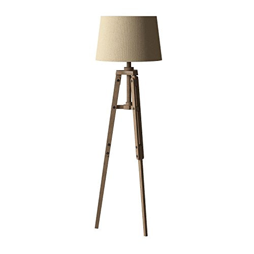Creative Co-op Tripod Style Wood Floor Lamp with Drum Shade