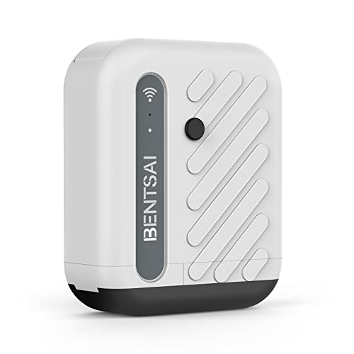 BENTSAI B10 Mini Handheld Portable Printer Mobile Inkjet Wirless WiFi Printer with iOS/Android APP DIY Printing Quick Dry QR-Code Barcode Date Logo Batch Number Print on Cartoon Wood Paper (White)