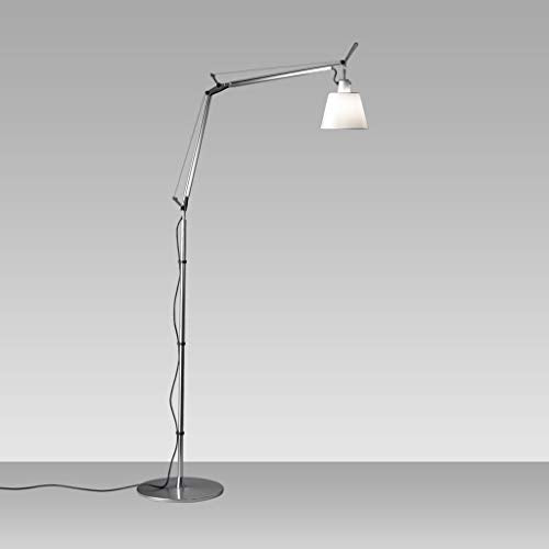 Artemide Tolomeo 75W E26 Silver Fiber Shade Aluminum Floor Lamp
