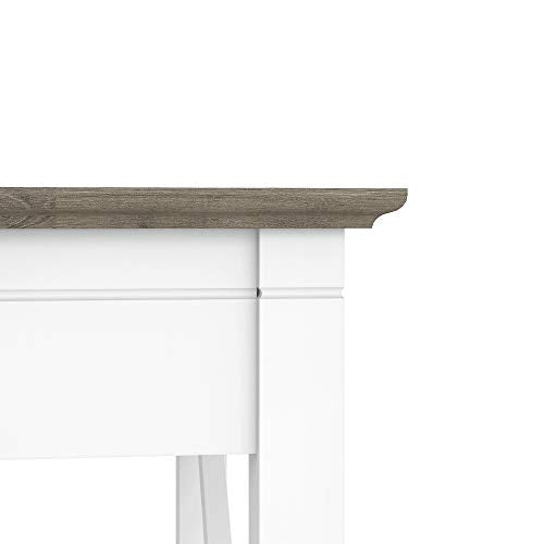 Bush Furniture Key West L Shaped Desk with 2 Drawer Lateral File Cabinet, 60W, Pure White and Shiplap Gray