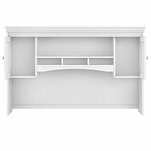 Pemberly Row 60W White and Gray Hutch for L Shaped Desk - Engineered Wood