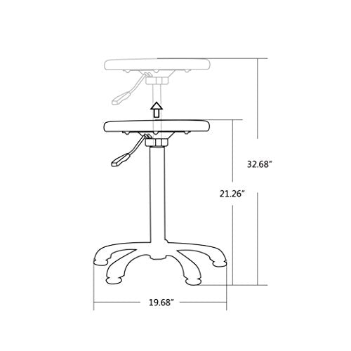 Retro Polyurethane Swivel Bar Chair Stool No Arm and Back for Office Medical Massage Spa Hairdresser Salon Use, 360 Degree Swivel, 500LBS Capacity, 21.26"-32.68" Seat Height